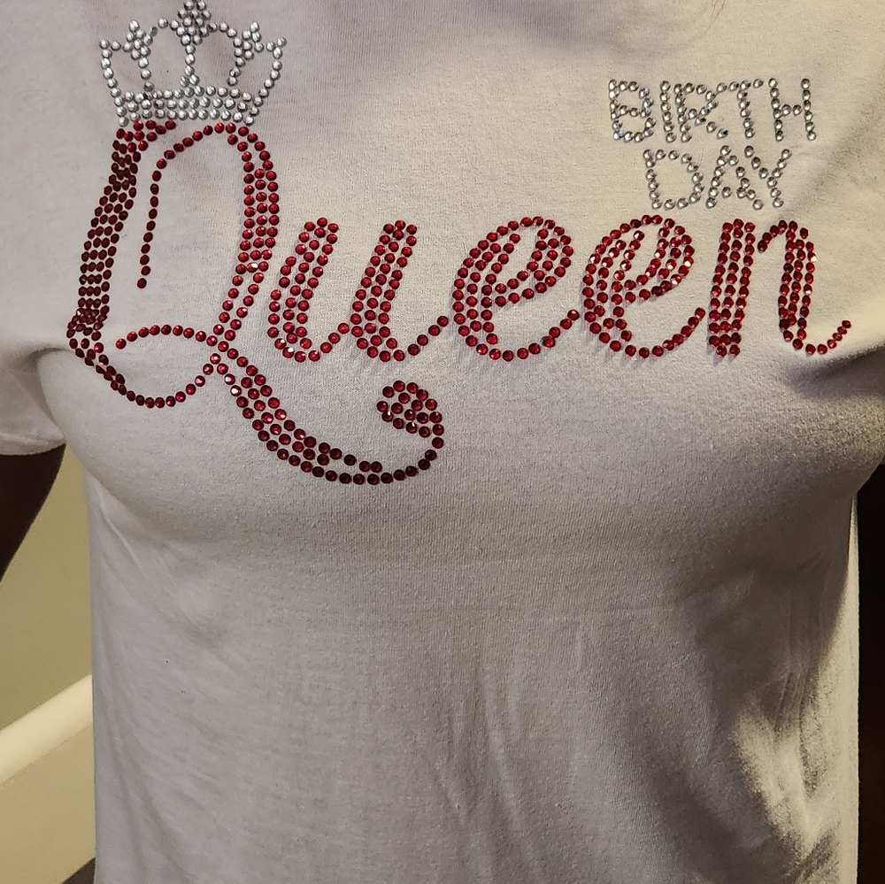 Gildan White Birthday Queen Tee Handmade Custom Tee
